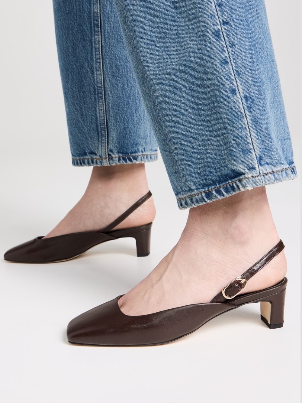 Alohas Red Leather Slingback Square-Toe Leather Lindy pumps - Picture 7 of 7